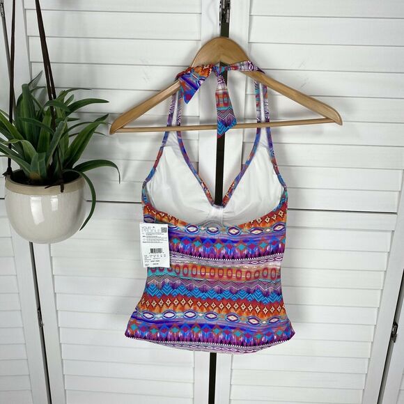 New‎ Profile by Gottex Santa Fe Underwire Halter Tankini Swim Top Womens Size 8 - Picture 3 of 8